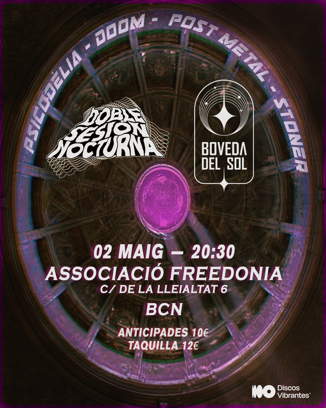Doble Sesión Nocturna + Bóveda del Sol – Una noche de doom, post-metal & psicodelia