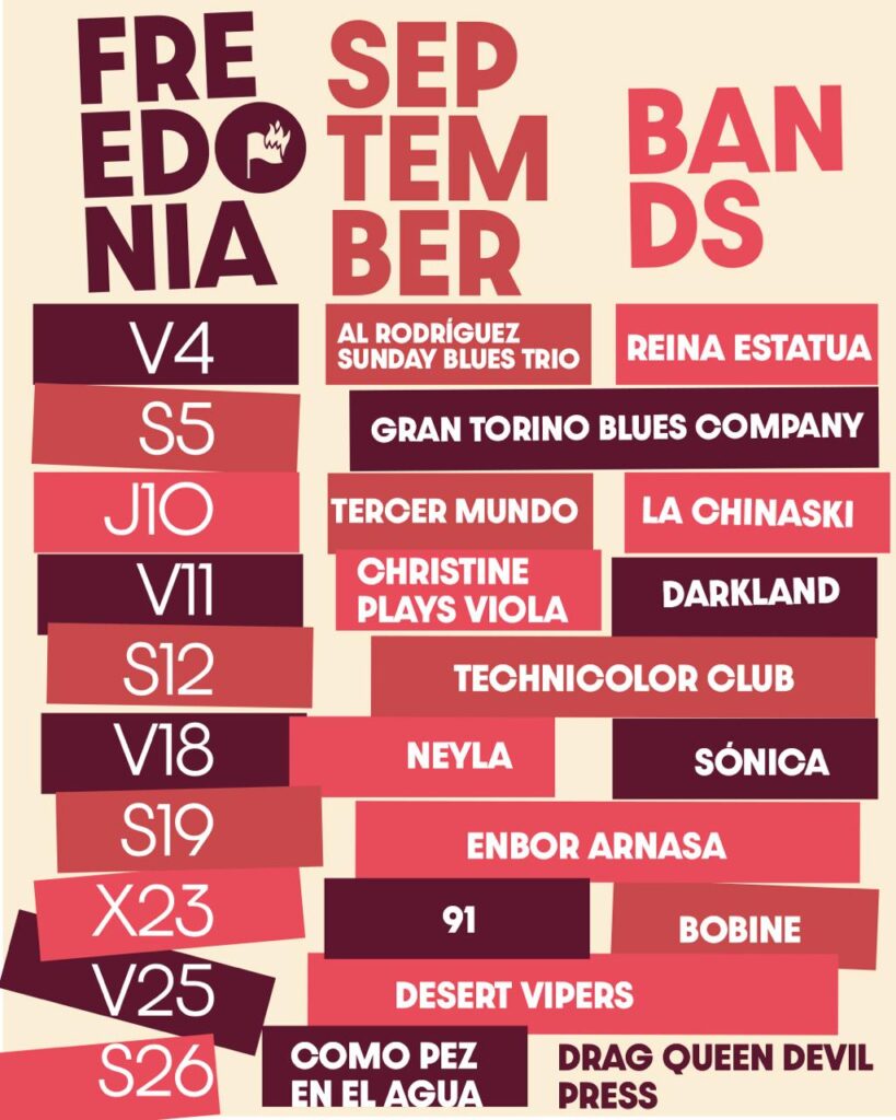 Programación Bandas septiembre